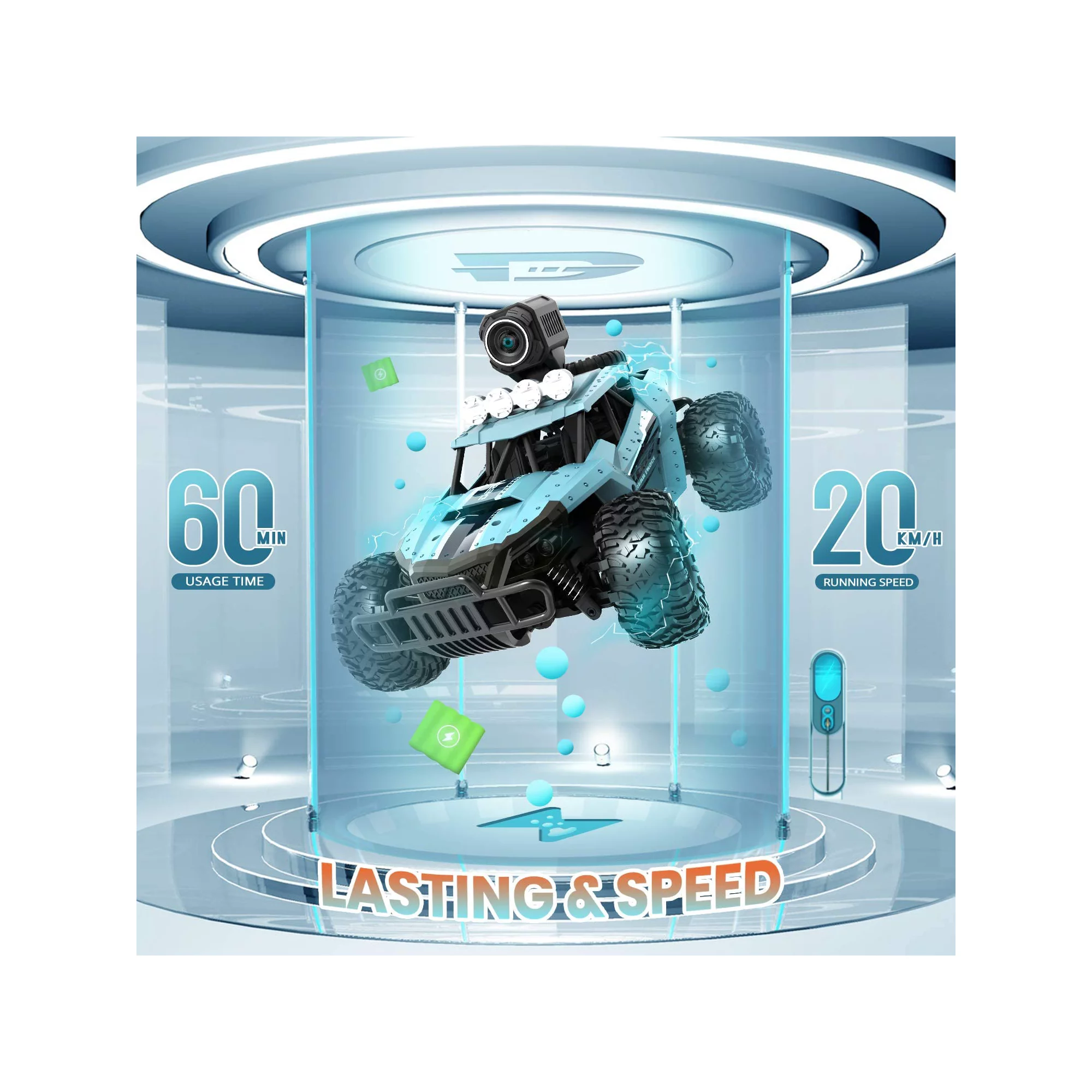 Deerc Car DE36W 720P FPV Camera 1:16 Scale Off-Road Remote Control Truck. Toy Gifts for Kids. Adults