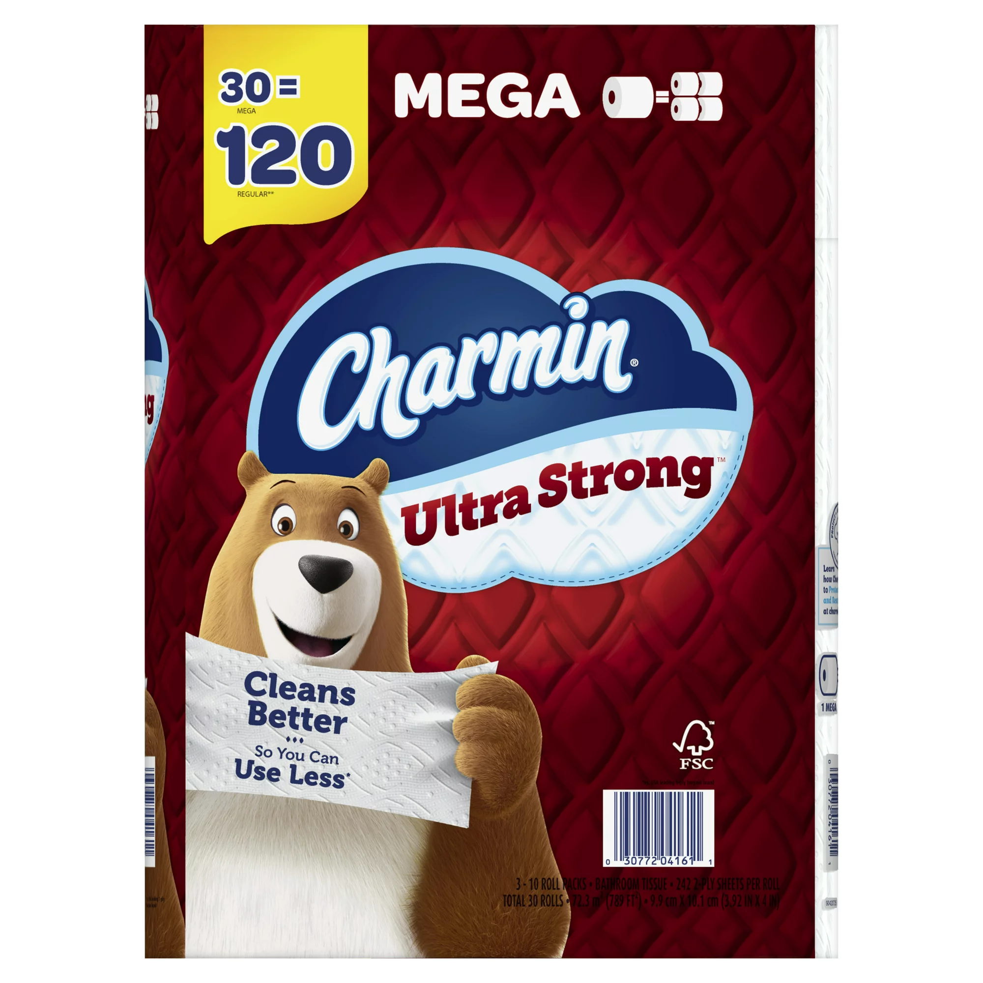 Charmin Ultra Strong Toilet Paper Mega Roll. 242 Sheets Per Roll. 30 Count