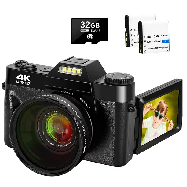 Yixinxin Digital Video Camera For YouTube 4K Video Camera 48MP 30FPS Vlogging Camera Camcorder