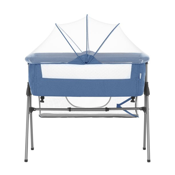 Dream On Me Lotus Bassinet and Bedside Sleeper in Blue