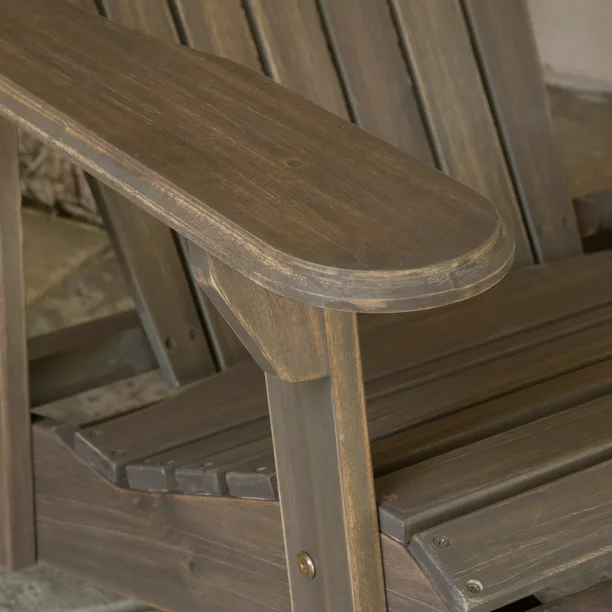 Morgan Folding Wood Adirondack Chair. Set of 2. Grey