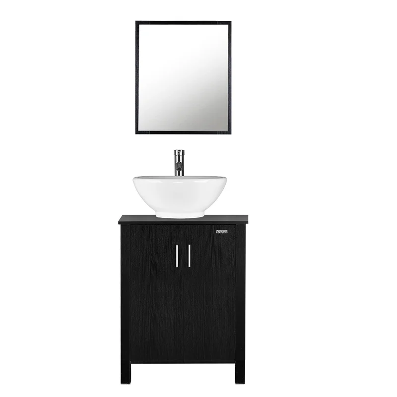 Eclife 24'' Free-standing Single Bathroom Vanity Set With Mirror