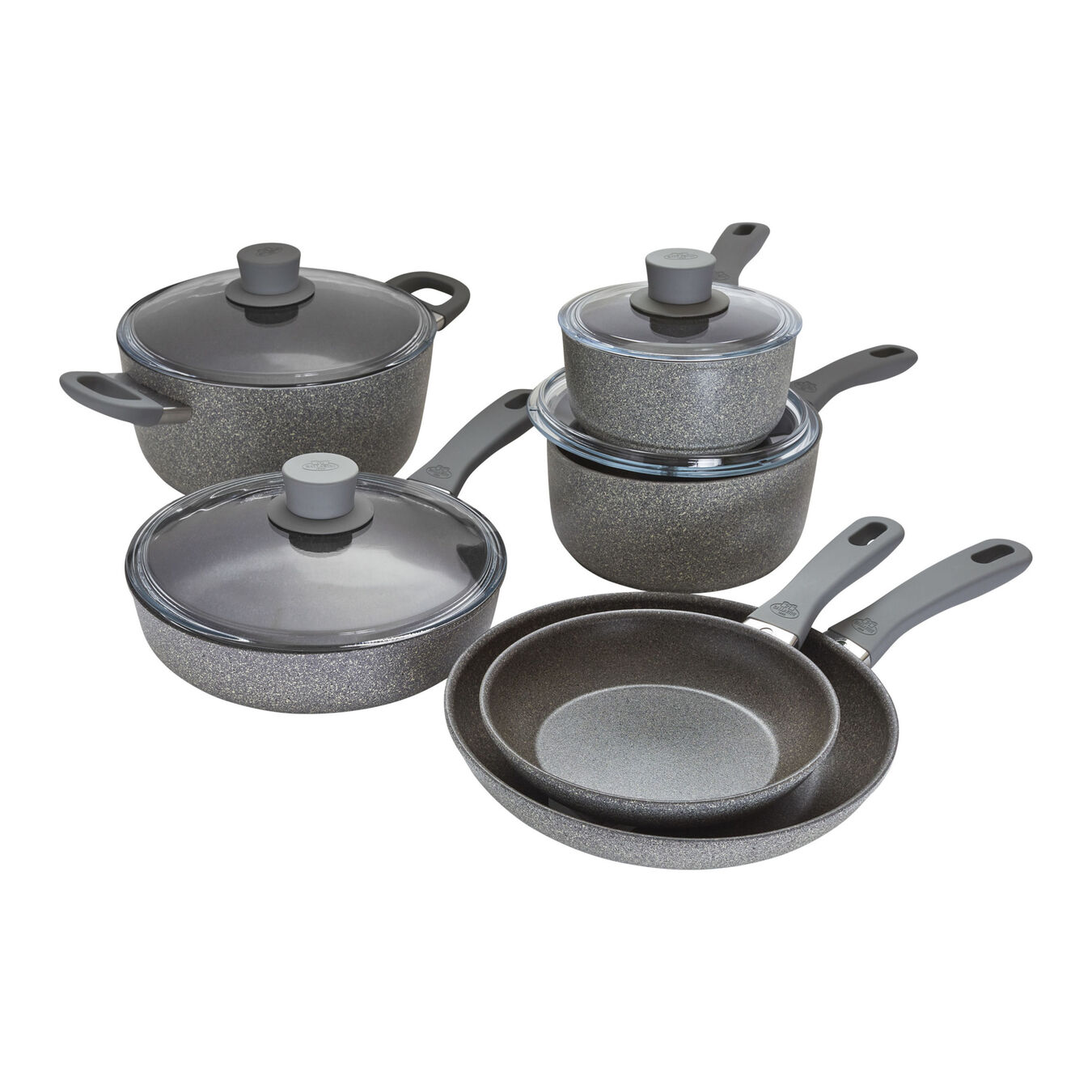 Ballarini Parma 10-Piece Aluminum Ceramic Nonstick Cookware Set In Gray