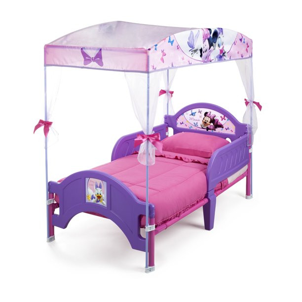 Disney Minnie Mouse Plastic Toddler Canopy Bed By Delta Children. Purple