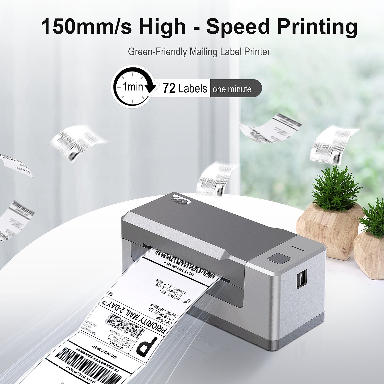 Tordorday USB Thermal Shipping Label Printer for 4 6 (RH40-SG)