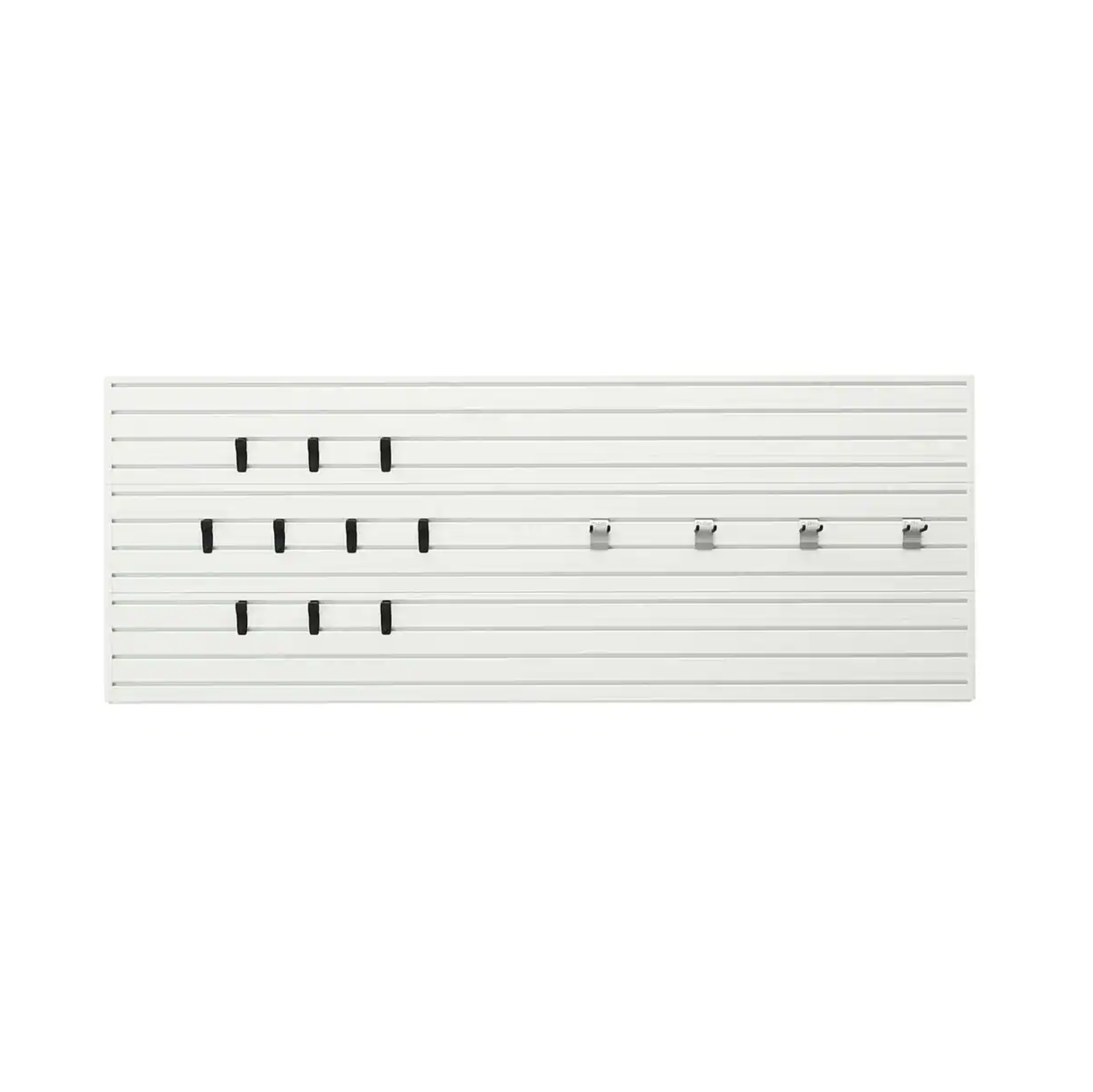 Flow Wall 36 in. H x 96 in. W Modular Garage Slat Wall Panel Set With Storage Hooks In White (14-Piece)