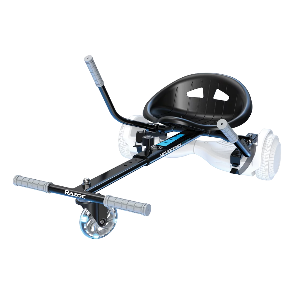 Razor Hovertrax Kart - Black. Seat Attachment for Hoverboard. LED Light-up Wheel. Adjustable Length Frame