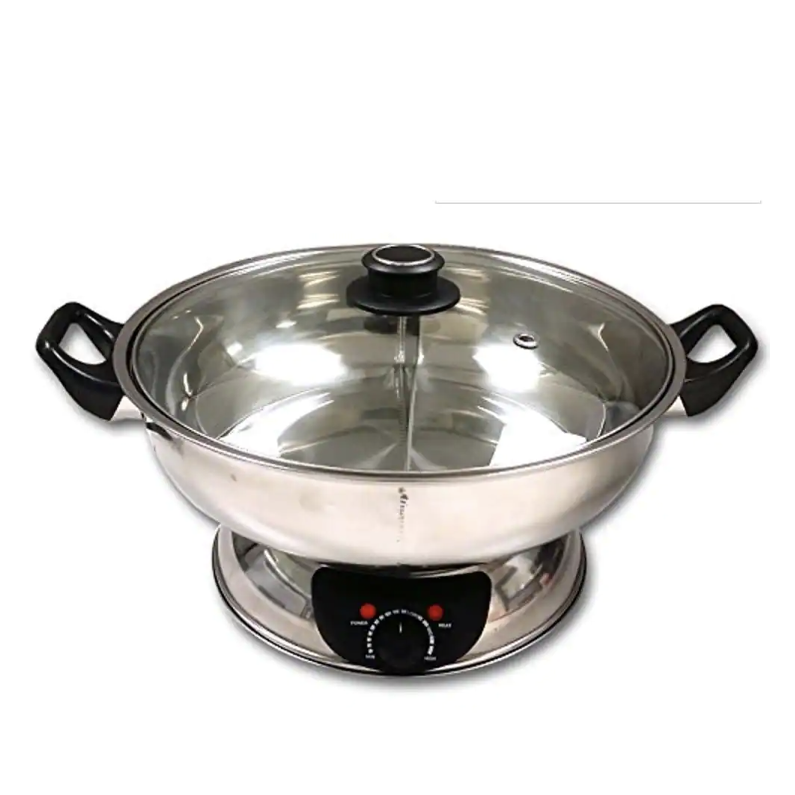 Sonya Shabu 7.75 In. Stainless Steel Electric Wok Mongolian Hot Pot With Broiler