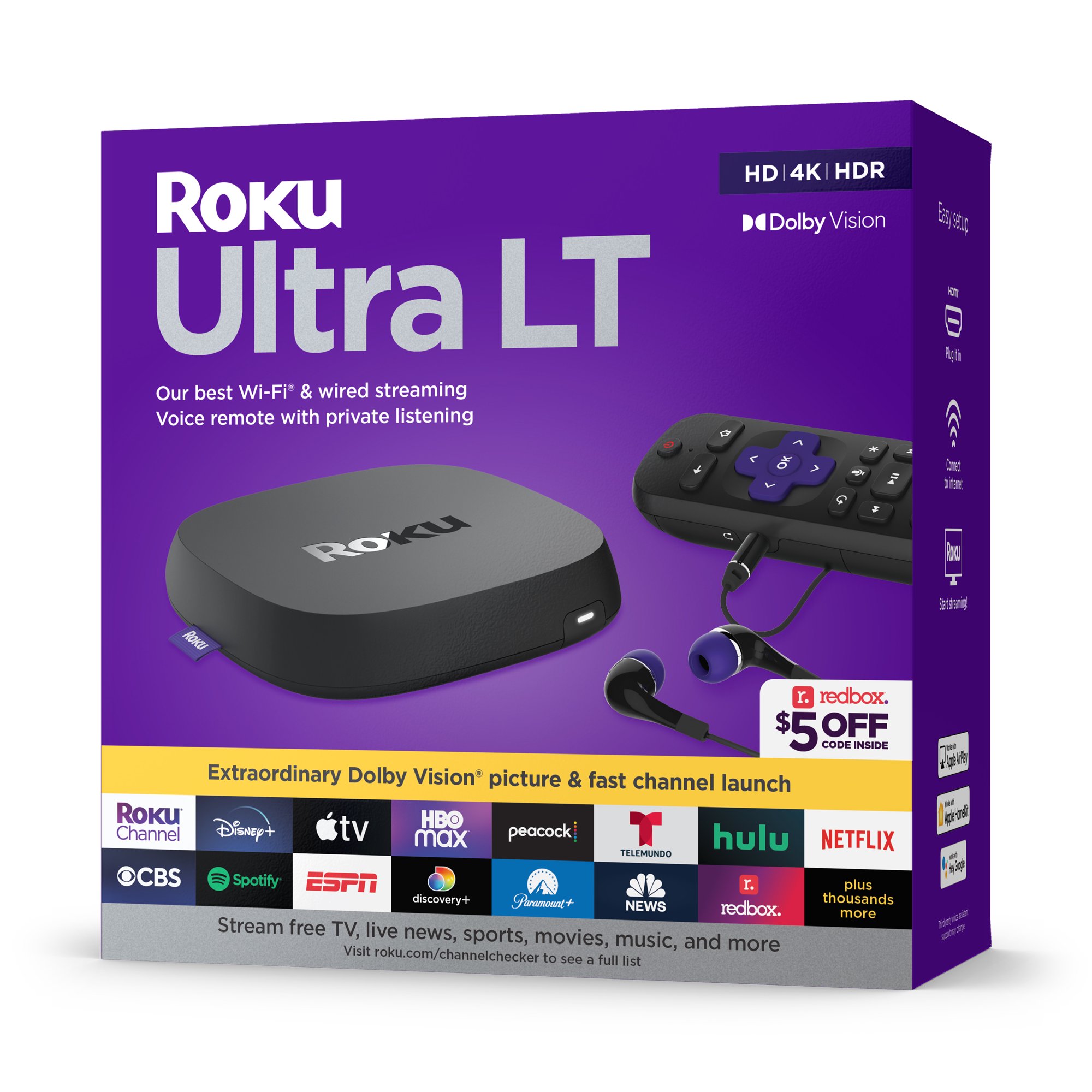 Roku Ultra LT Streaming Device 4K/HDR/Dolby Vision