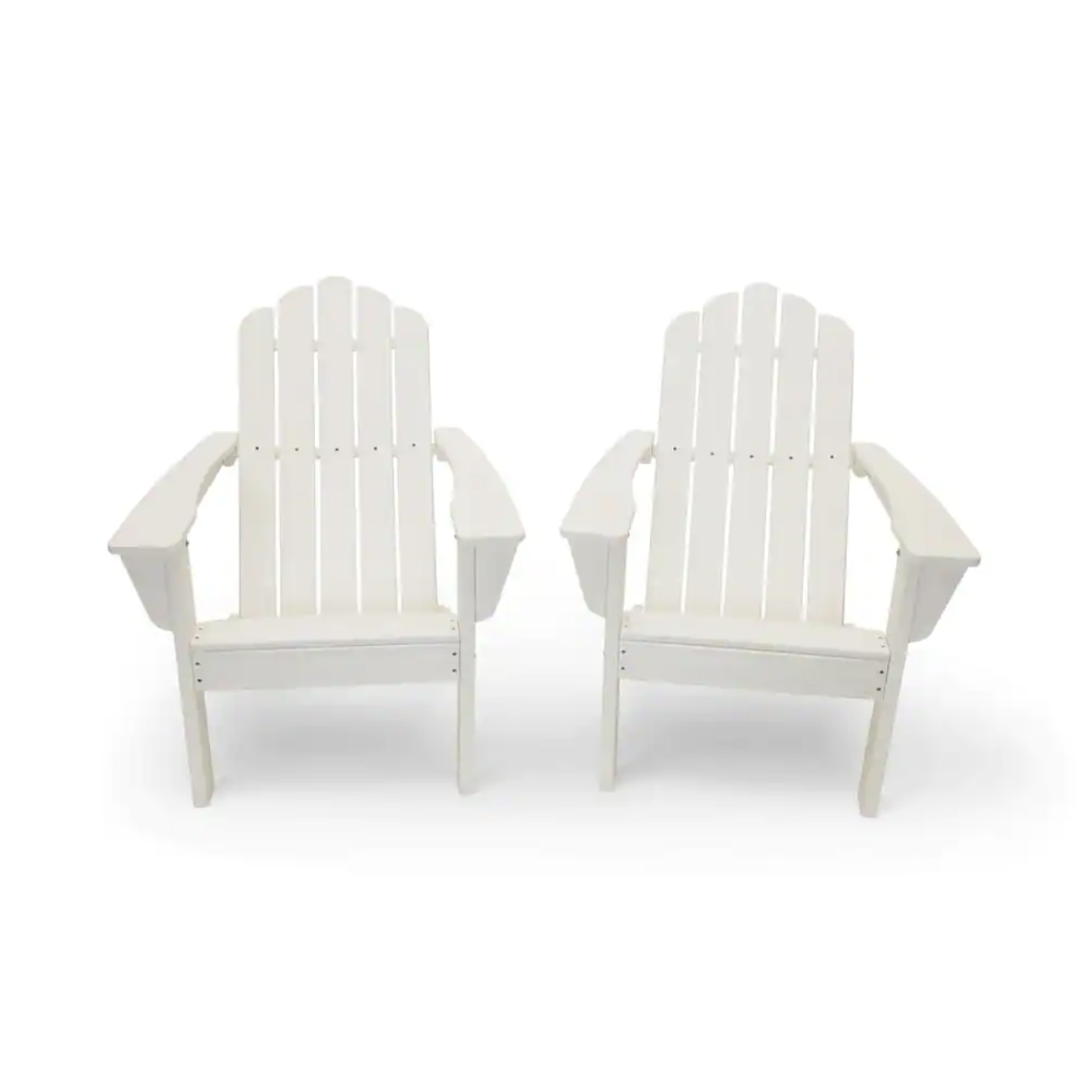 LuXeo Marina White Poly Plastic Outdoor Patio Adirondack Chair (2-Pack)
