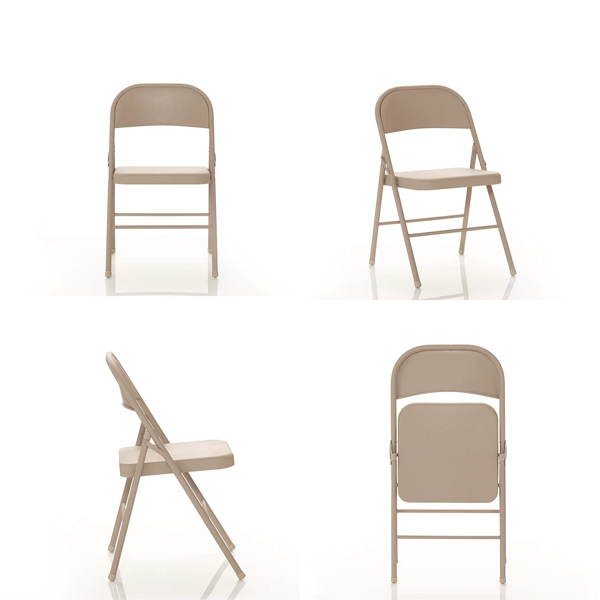 Mainstays Steel Folding Chair (4 Pack). Beige