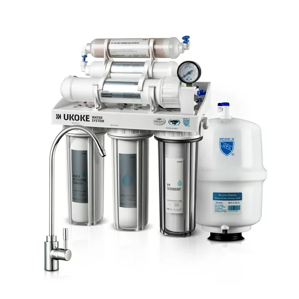 Ukoke 6 Stages Reverse Osmosis. Water Filtration System Without Pump. 75 GPD
