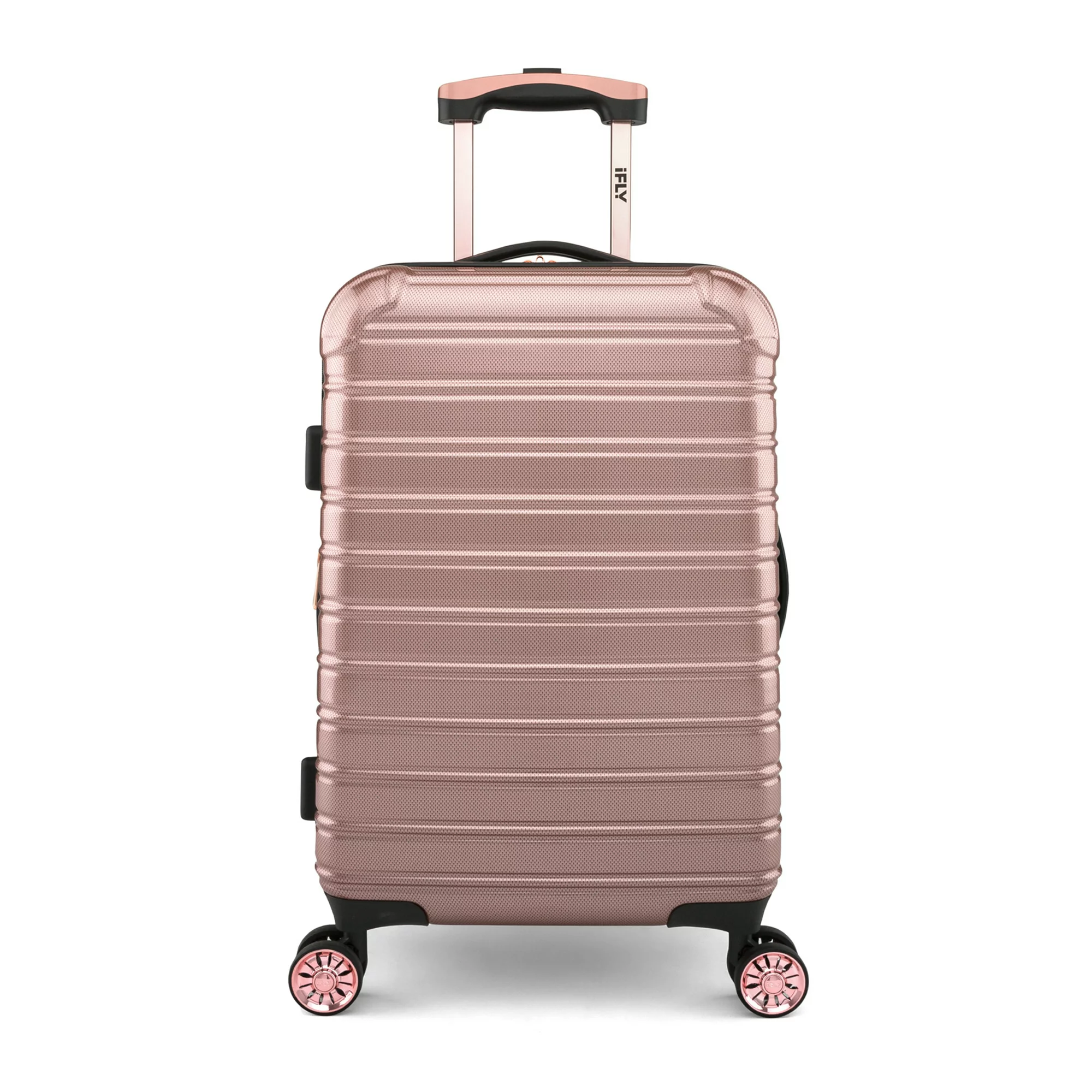 iFly Hardside Fibertech Carry On Luggage. 20″. Rose Gold