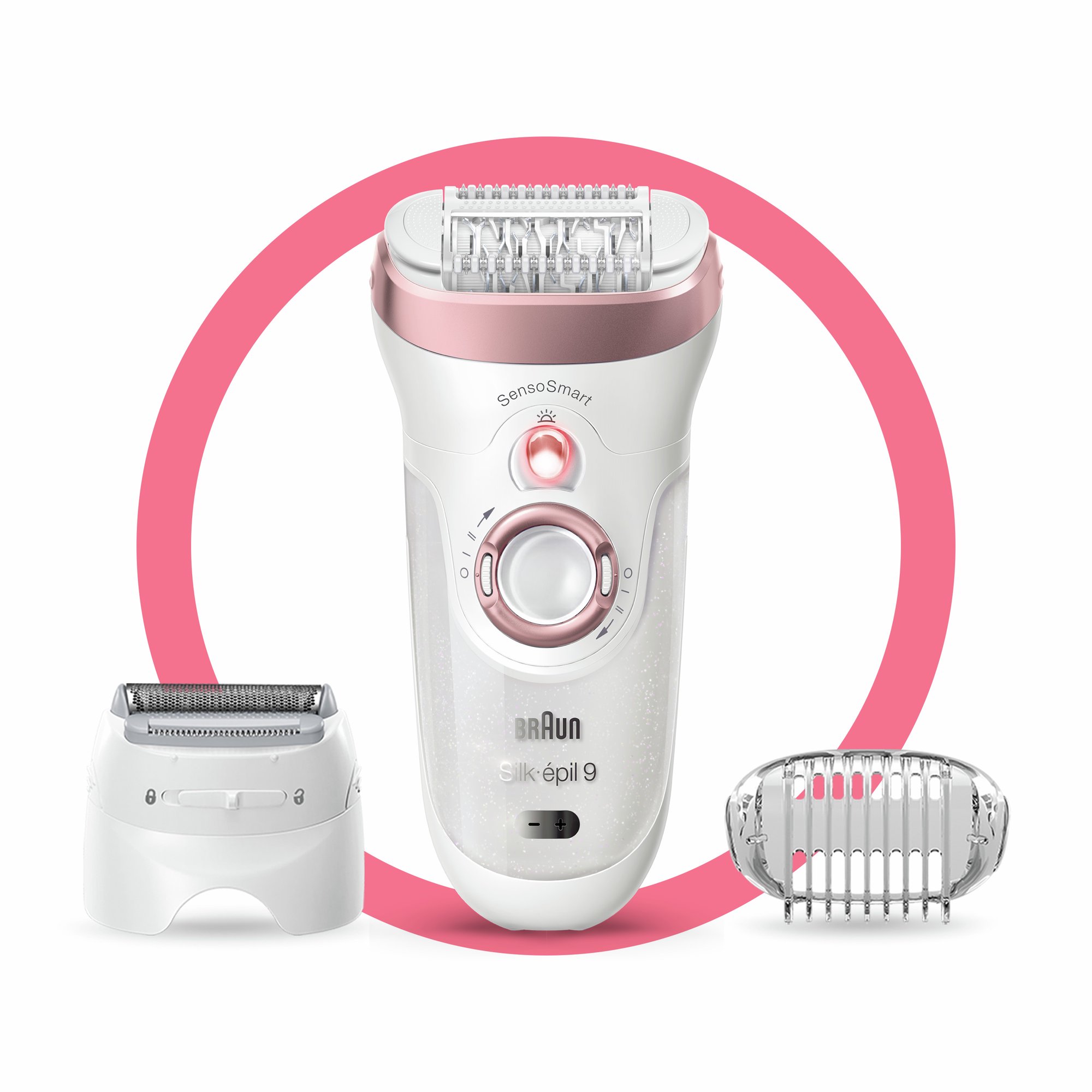 Braun Silk-Épil 9 9-720 Epilator for Women for Long-Lasting Hair Removal. White/Bronze