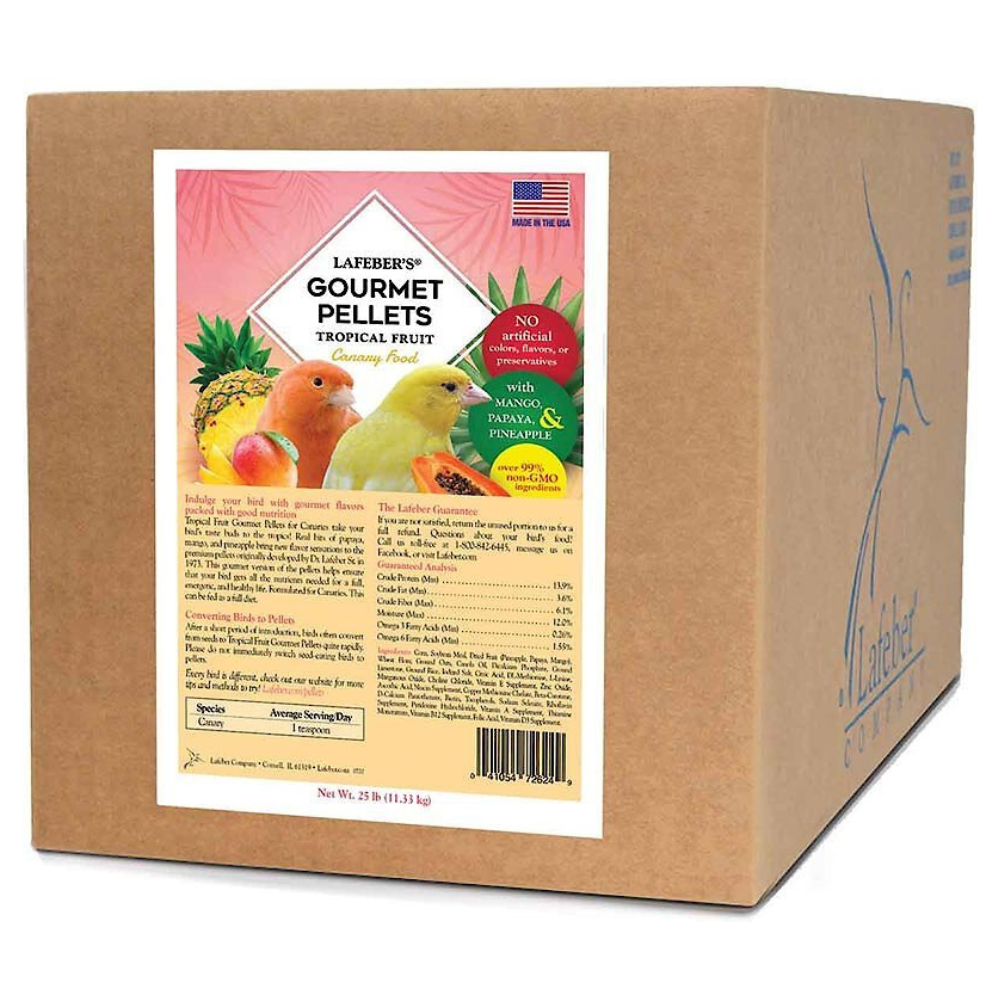 Lafeber Tropical Fruit Gourmet Pellets Canary Bird Food. 25-lb box