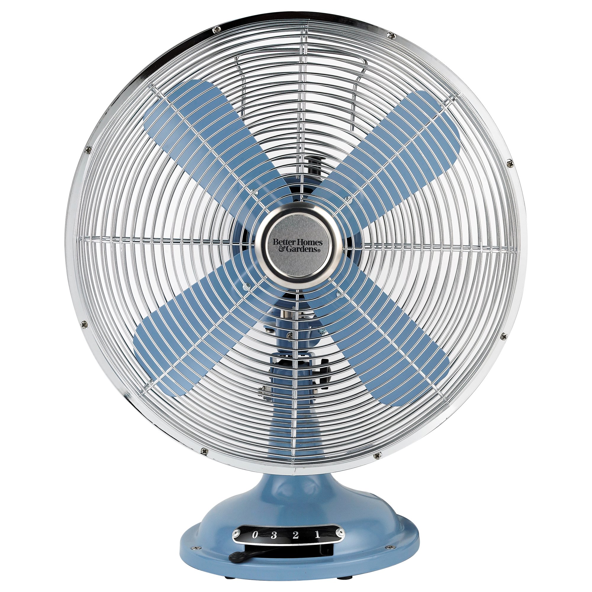 Better Homes & Gardens 12 inch Retro Table Fan Blue Linen