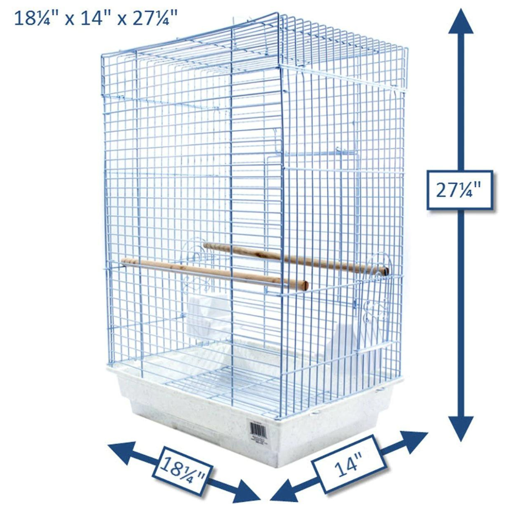 Penn-Plax Medium Bird Kit Square Bird Cage. White
