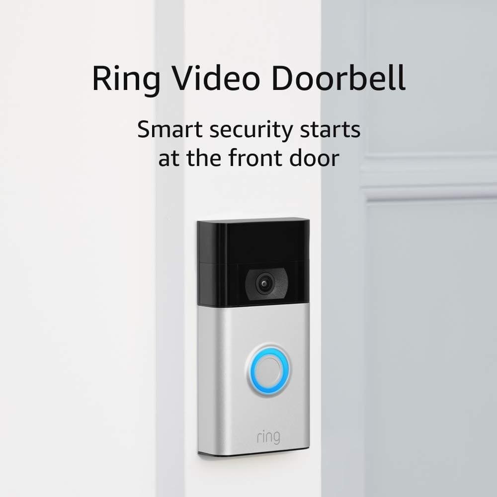 Ring 1080p Wi-Fi Video Wired And Wireless Smart Video Door Bell Camera. Works With Alexa. Satin Nickel