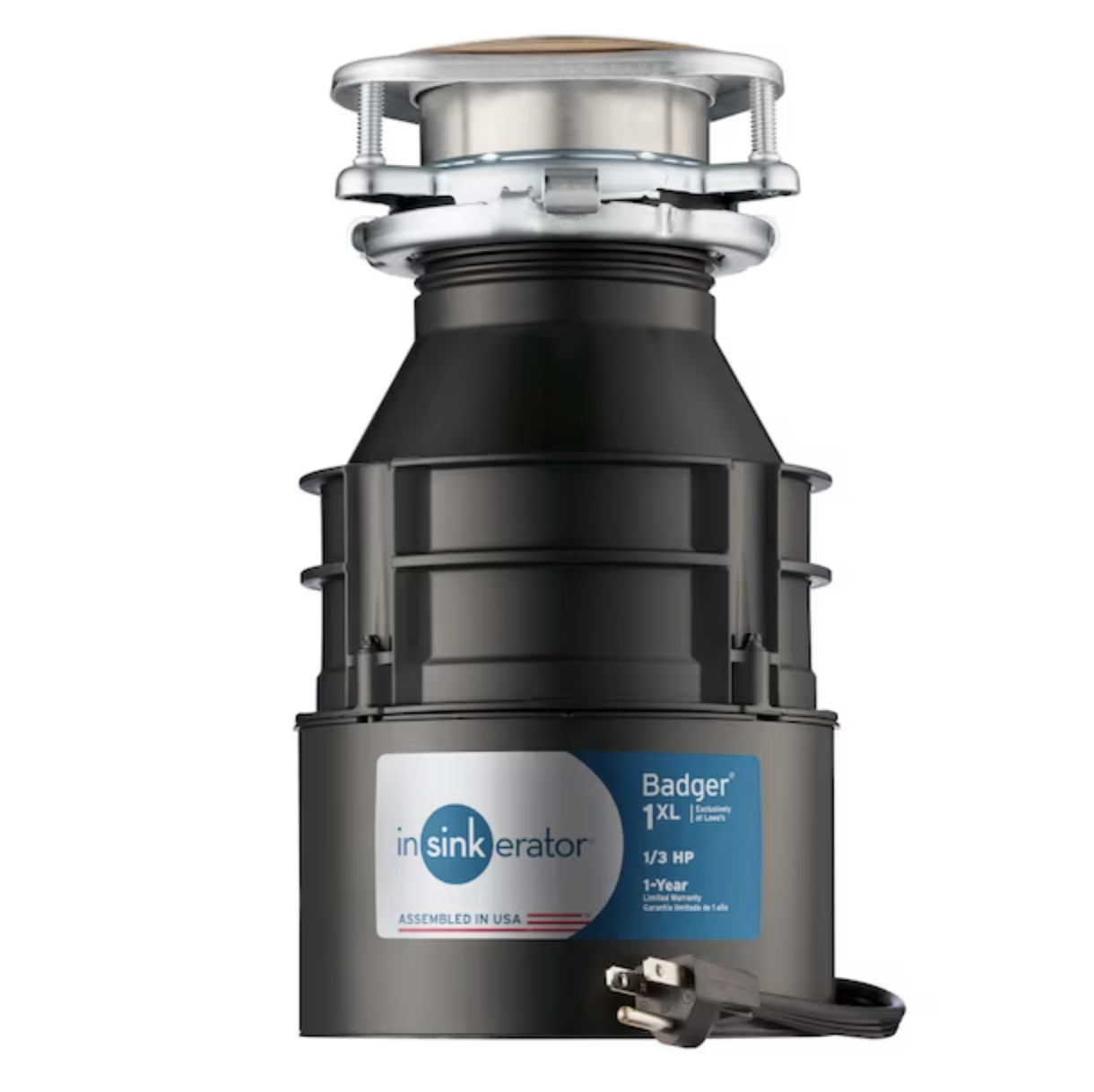 InSinkErator Badger 1XL Corded 1/3-HP Continuous Feed Garbage Disposal