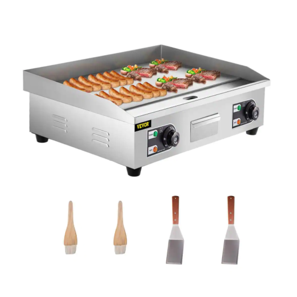 Vevor 28.7 in. Commercial Electric Griddle 3000-Watt Electric Countertop Non-Stick Restaurant Teppanyaki Flat Top Grill. Silver