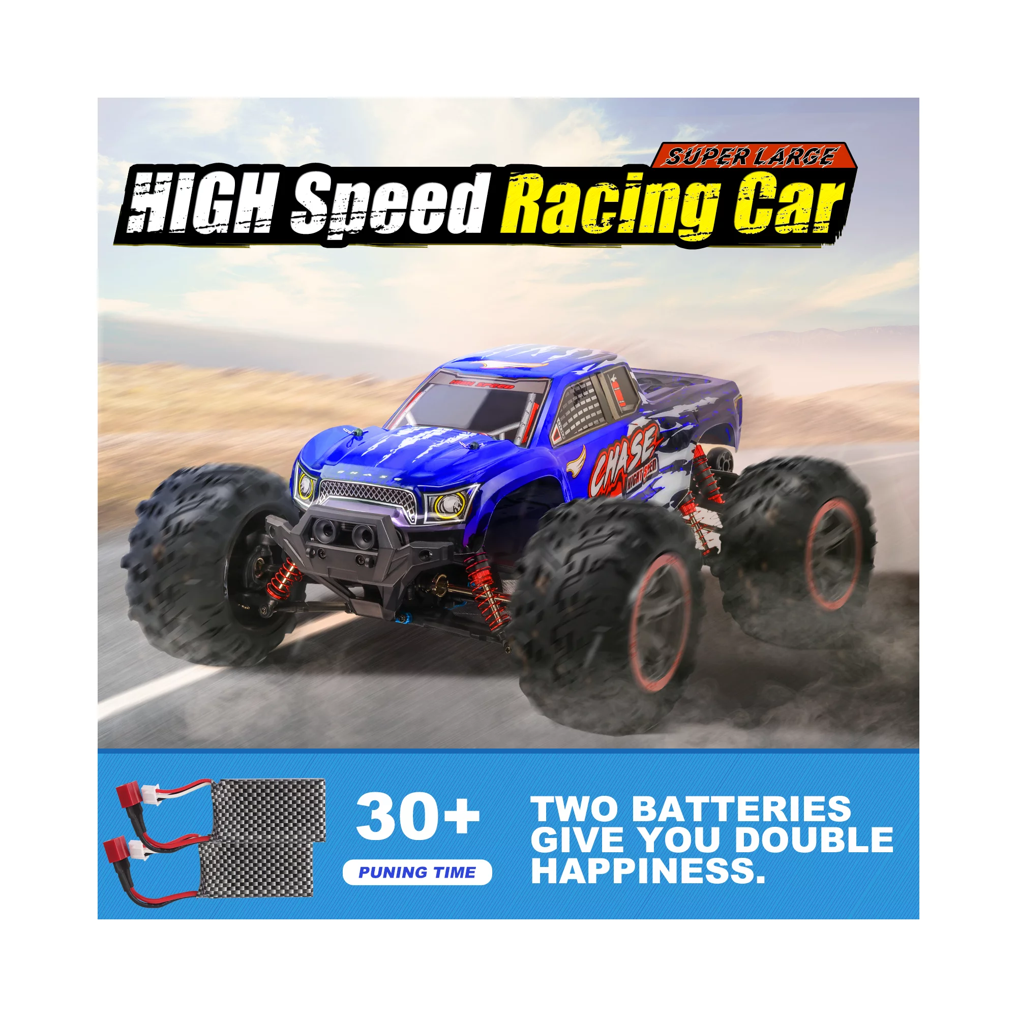 Hot Bee Remote Control Car High Speed RC Cars. 1:10 Scale 46KM/H 4WD Off Road Monster Trucks