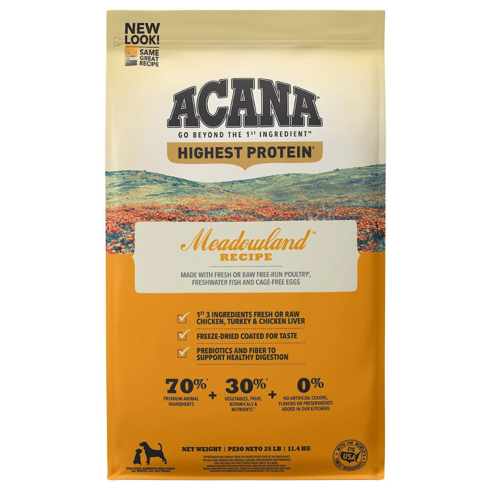 Acana Meadowland Grain-Free Dry Dog Food. 25-lb bag