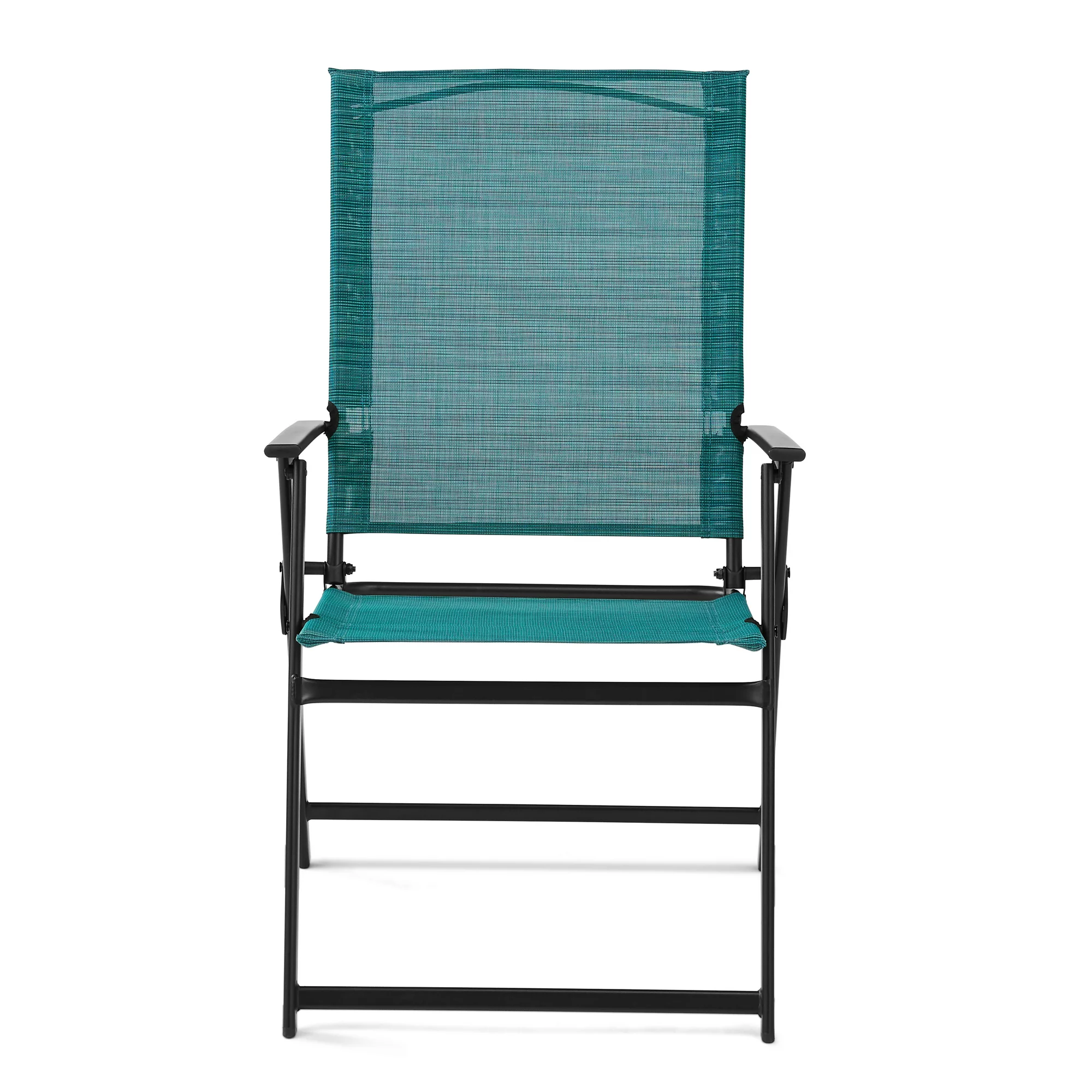 Mainstays Greyson Square Set of 2 Outdoor Patio Steel Sling Folding Chair. Teal