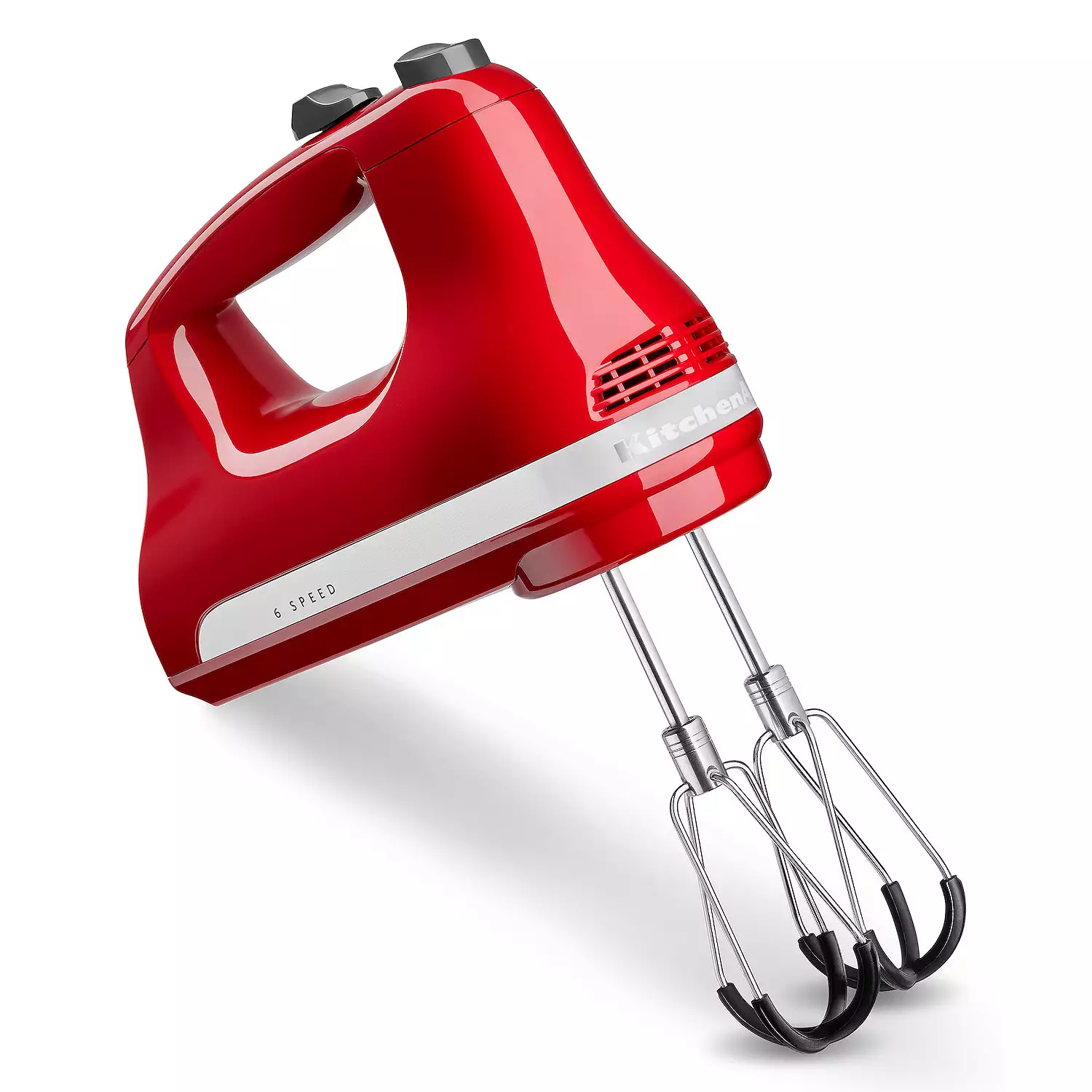 KitchenAid KHM6118 6-Speed Hand Mixer with Flex Edge Beaters. Empire Red