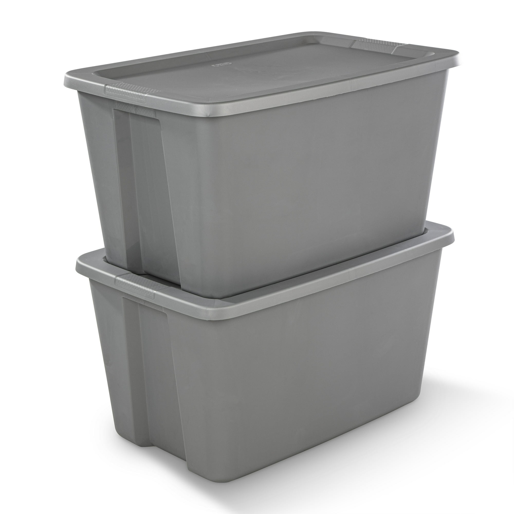 Sterilite 30 Gallon Tote Box Plastic. Titanium. Set of 6