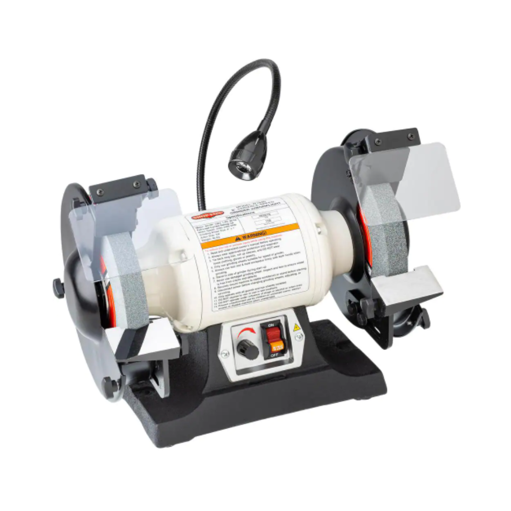 Shop Fox 8 in. Variable-Speed Grinder with Worklight