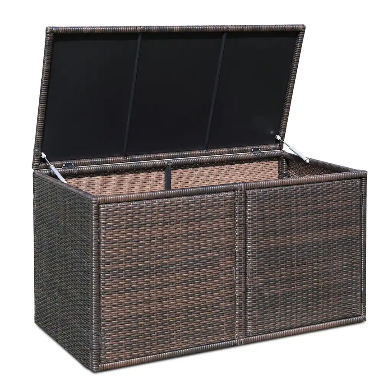 Gymax 88 Gal. Rattan Outdoor Storage Bench Box Outdoor Patio Container Seat