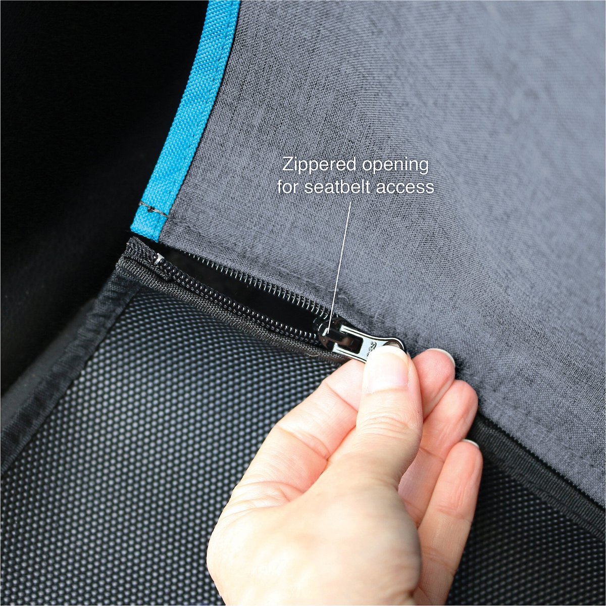 Kurgo Coast to Coast Car Seat Cover. Heather Gray/Coastal Blue