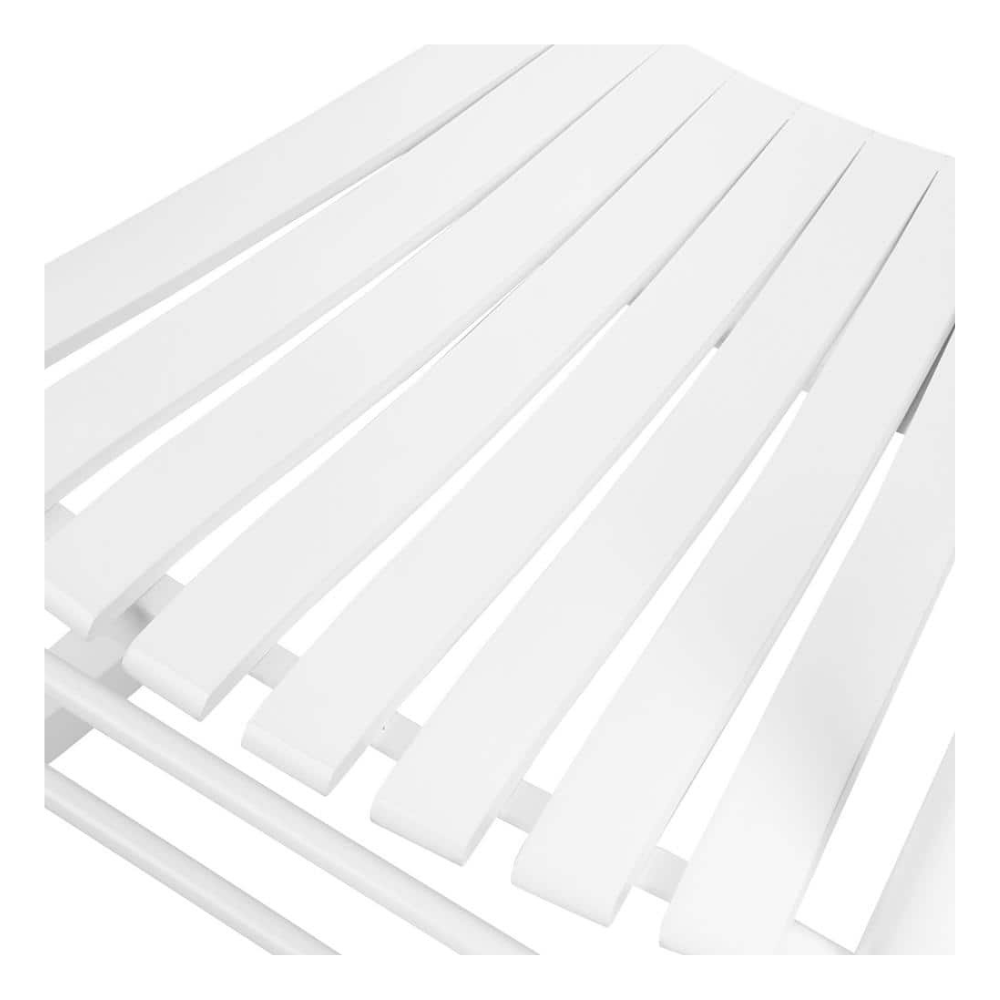 Veikous White 3-Piece Wooden Patio Outdoor Rocking Chair Set