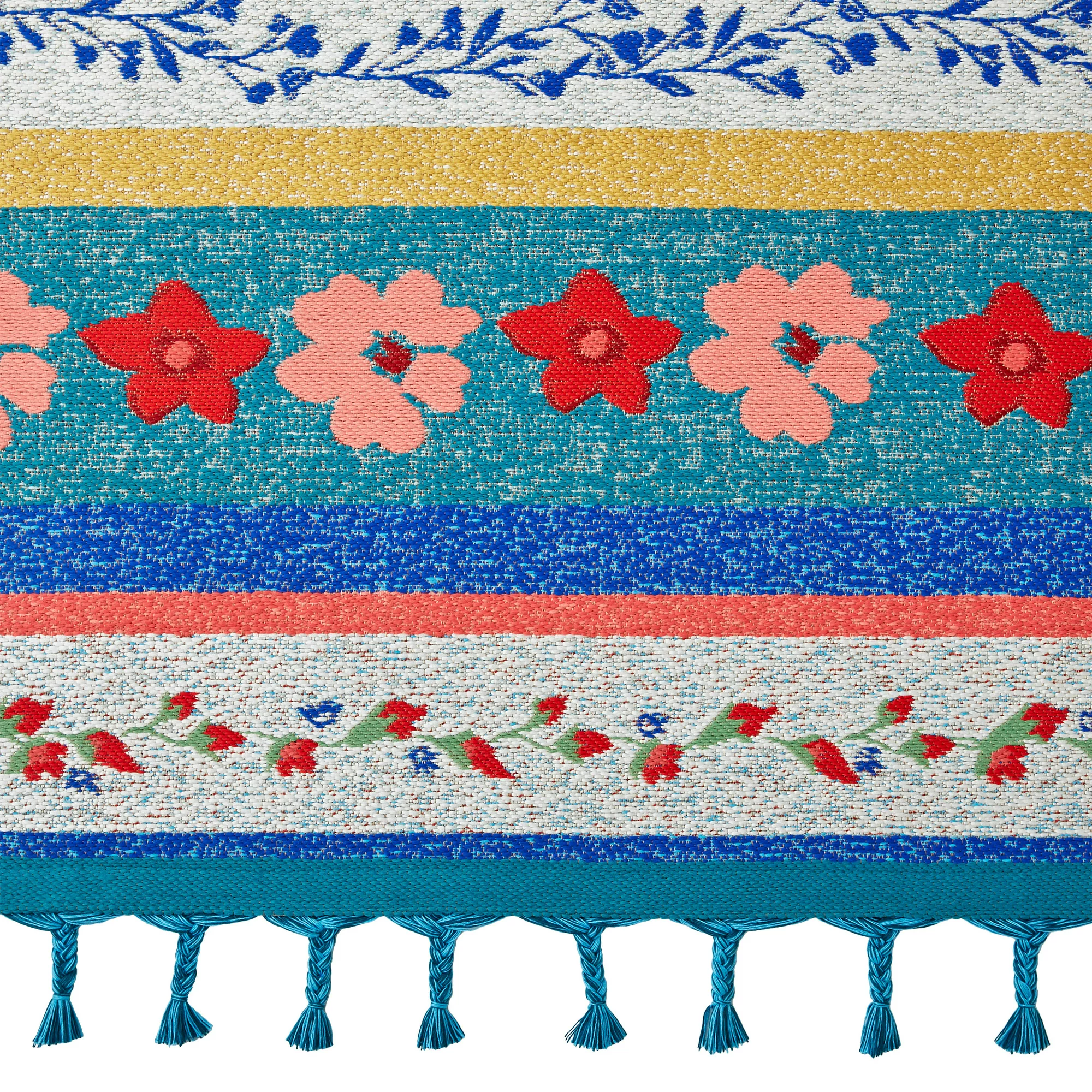 The Pioneer Woman 6′ x 9′ Multicolor Floral Dance Stripe Outdoor Rug