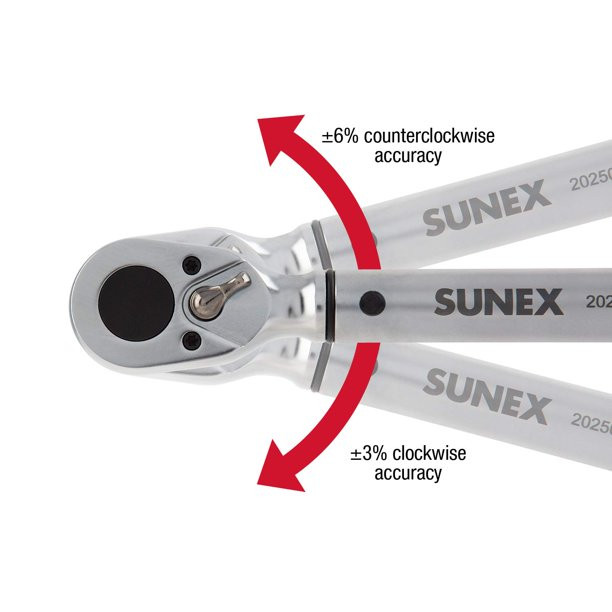 Sunex Tools 20250 - 1/2″ Drive 30-250 Foot-LB 48 Tooth Torque Wrench