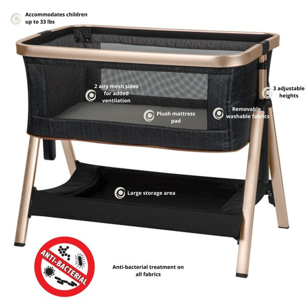 Monbebe Suite Slumber Height Adjustable Baby Bassinet. Urban Boho