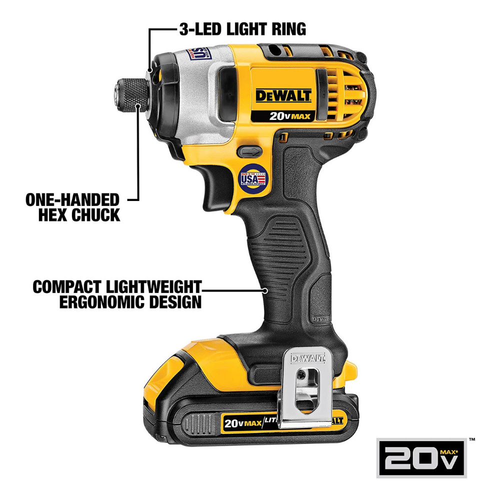 Dewalt 20V Max Cordless Drill Combo Kit. 2-Tool (DCK240C2)