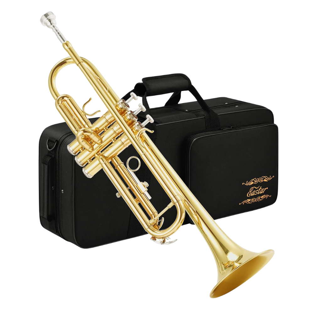 Eastar ETR-380 Bb Standard Trumpet Set for Student Beginner with Hard Case. Gold