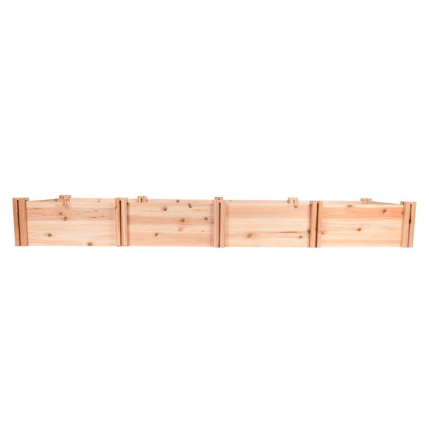 Expert Gardener Wood Garden Bed. 7.4 ft L x 2 ft W x 10.6 in H