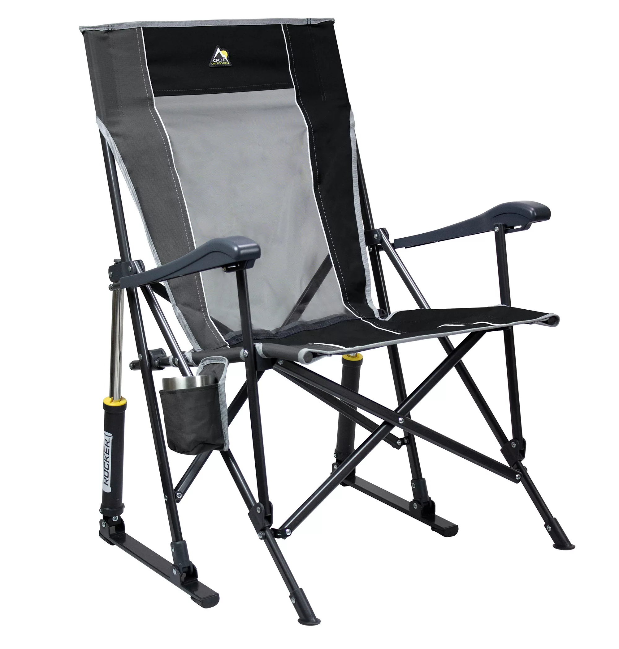 GCI Outdoor RoadTrip Rocker Chair. Black/Pewter