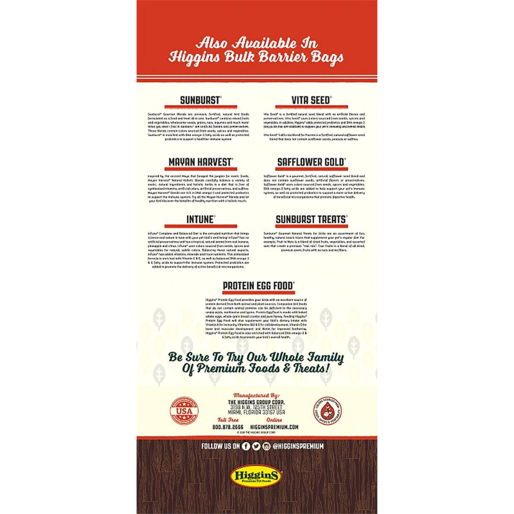 Higgins Vita Seed California Blend Parrot Food. 25-lb bag