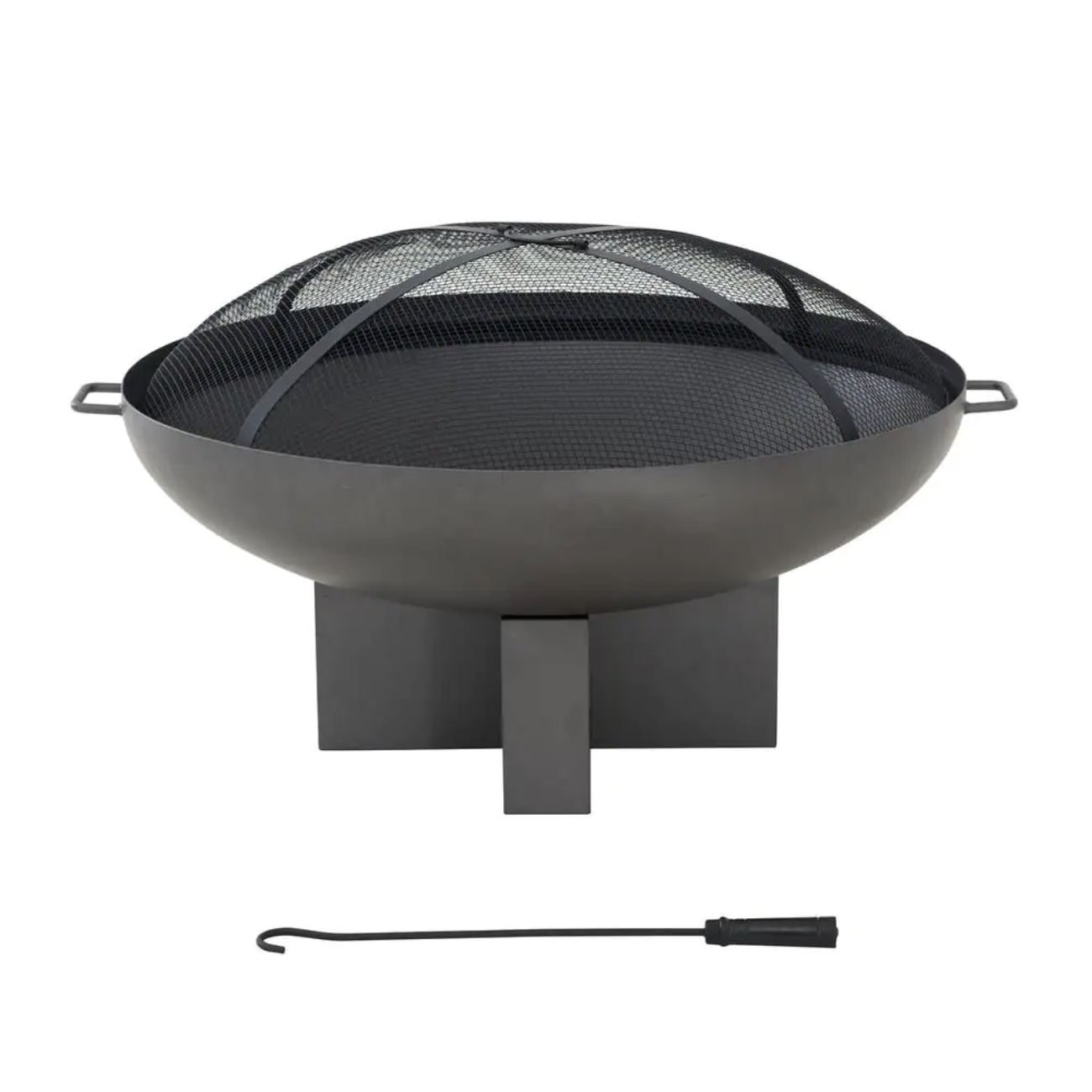 Sunjoy Monticello 40 in. x 22.83 Extra-Large Round Steel Wood-Burning Gray Firepit