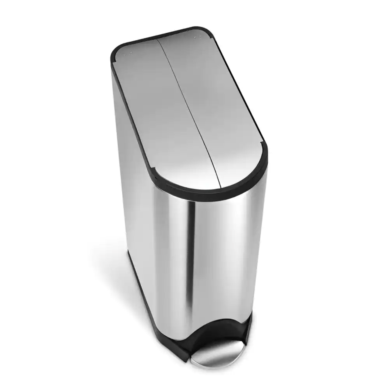 simplehuman 45-Liter Fingerprint-Proof Brushed Stainless Steel Butterfly Step-On Trash Can