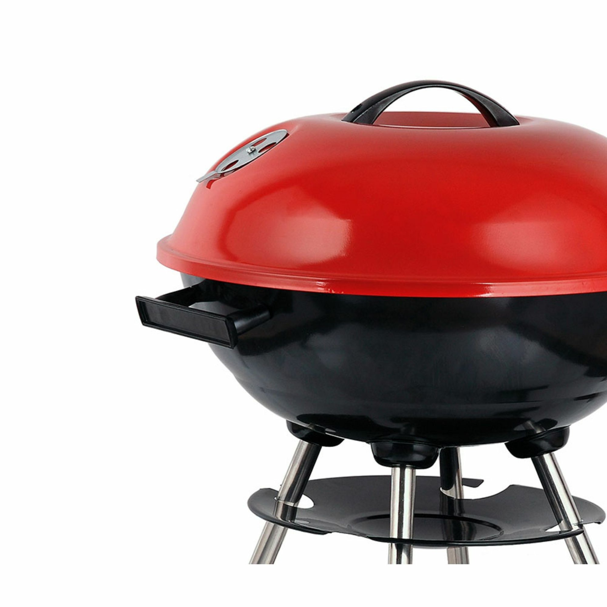 Brentwood Appliances 17in. Portable Charcoal Grill with Heat Resistant Handle. Red