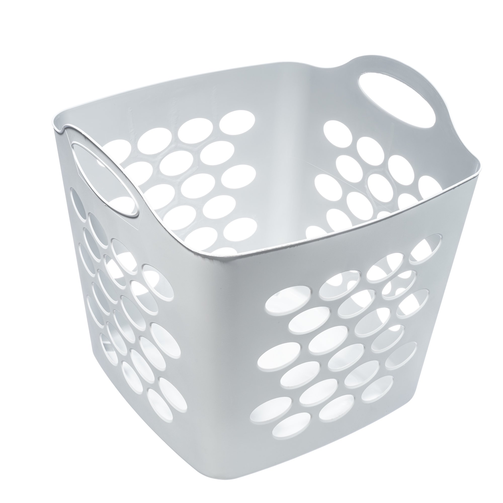 Mainstays Flexible Plastic Laundry Basket. Soft Silver. 6 Pack