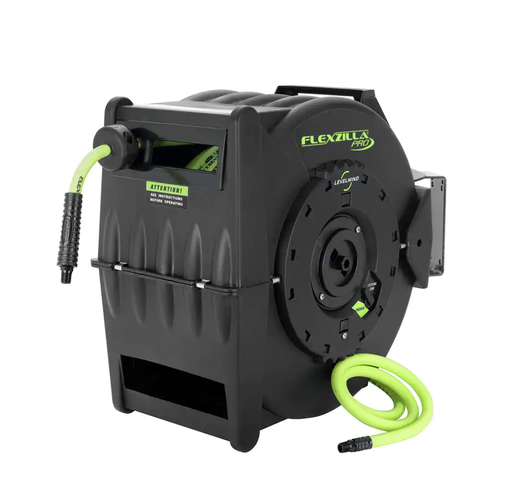 Flexzilla 3/8 in. x 75 ft. Retractable Air Hose Reel With Levelwind Technology