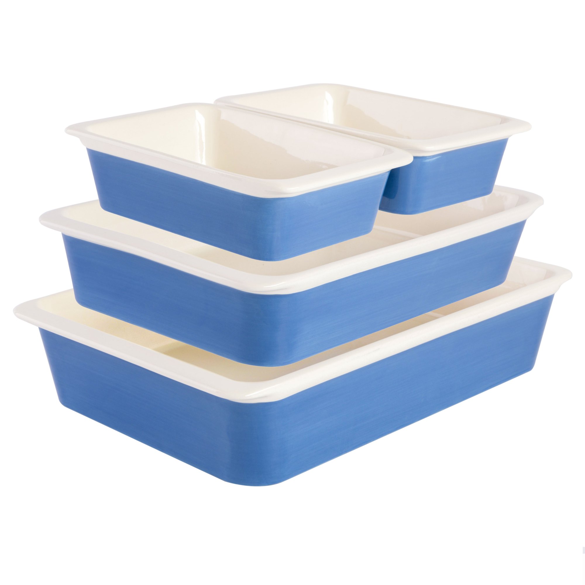 Gap Home Light Blue 4-Piece Nesting Rectangular Stoneware Baker Set