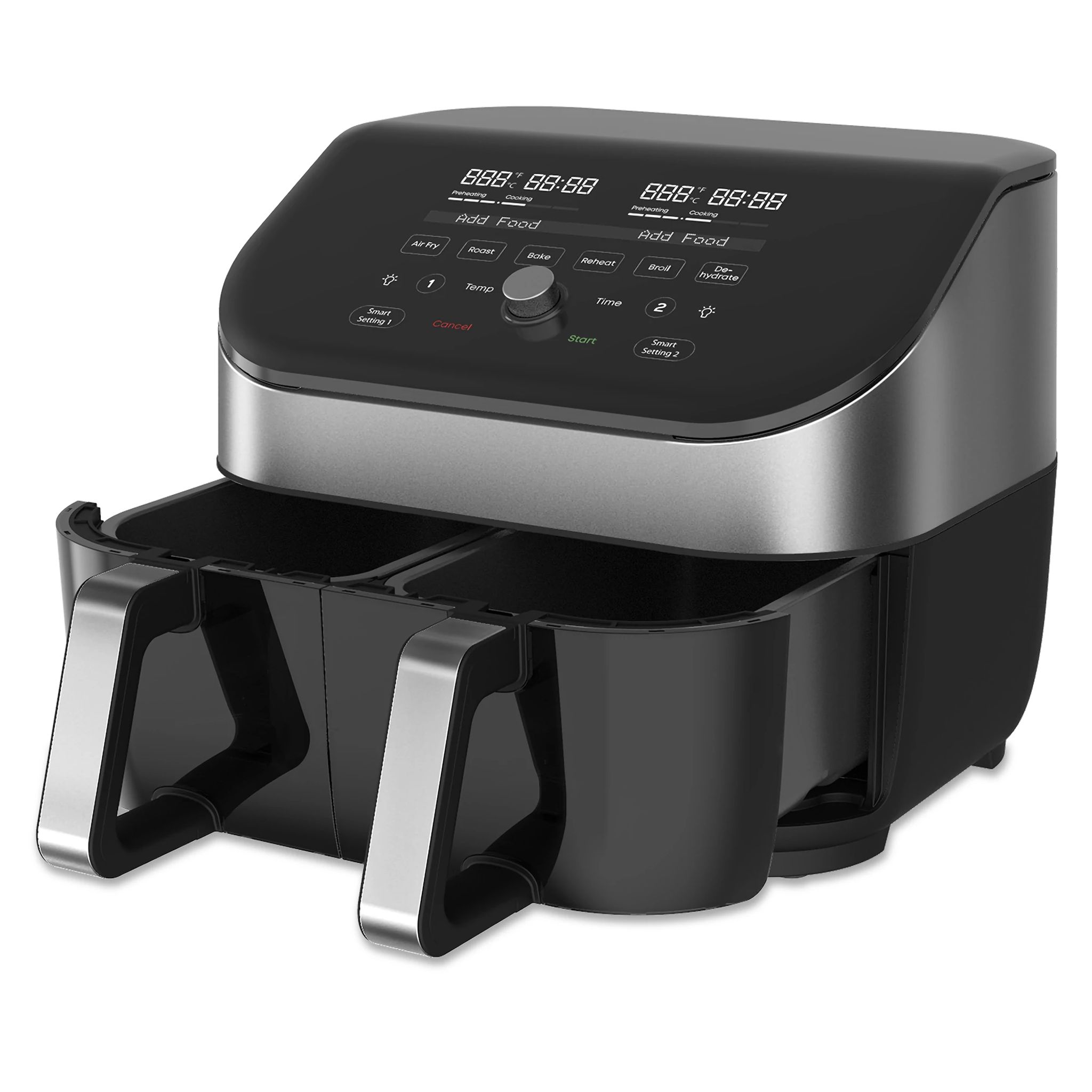 Instant Vortex Plus Dual 8-quart Stainless Steel Air Fryer with ClearCook