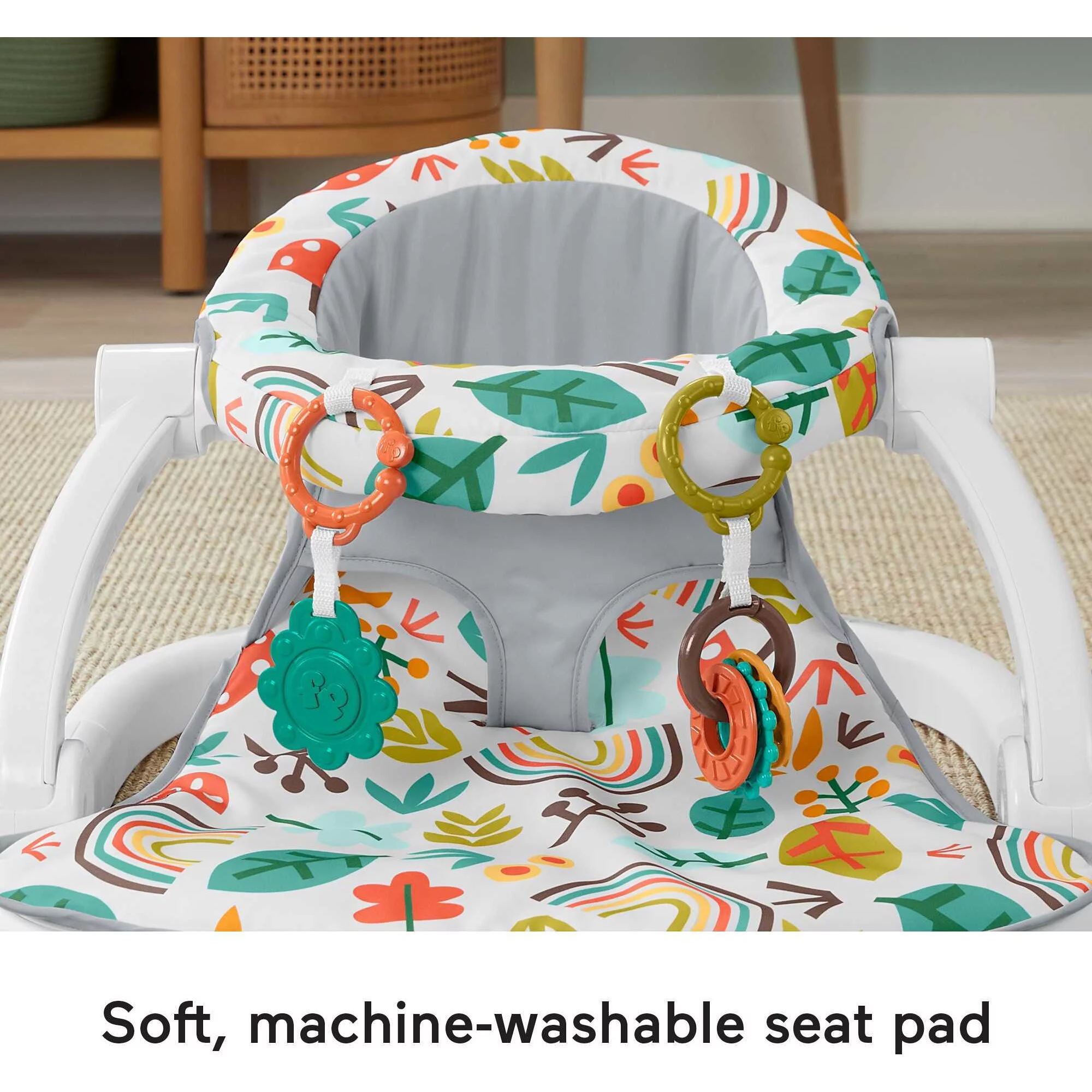 Fisher-Price Portable Baby Chair with Toys. Sit-Me-Up Baby Seat. Whimsical Forest