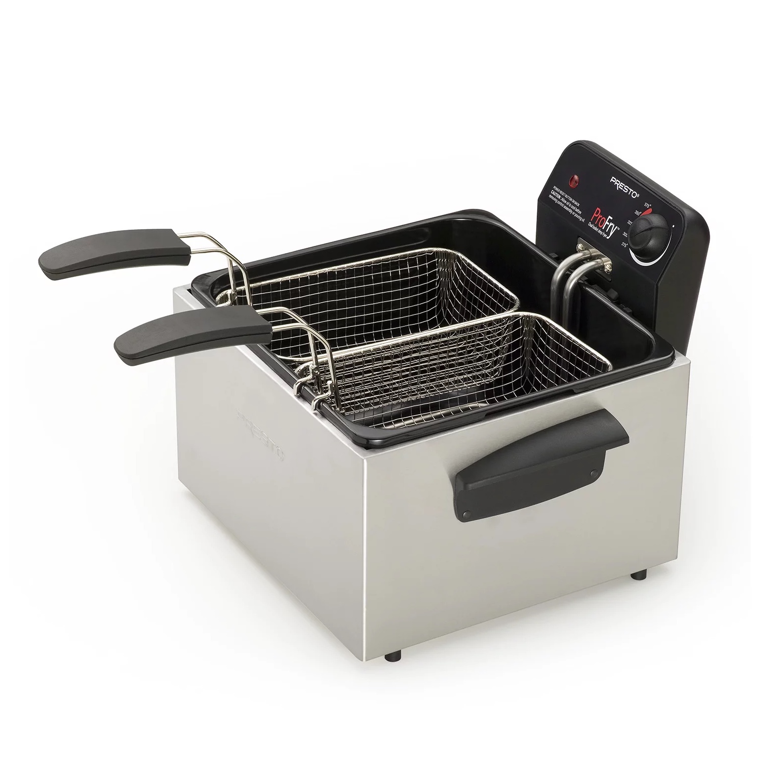 Presto 05466 Stainless Steel Dual Basket Pro Fry Immersion Element Deep Fryer